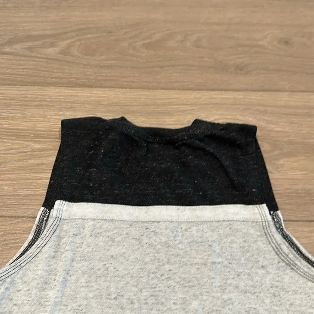 NIKE Gray Charcoal White‎ Sportswear Varsity Cropped Colorblock Tank Top Size XS